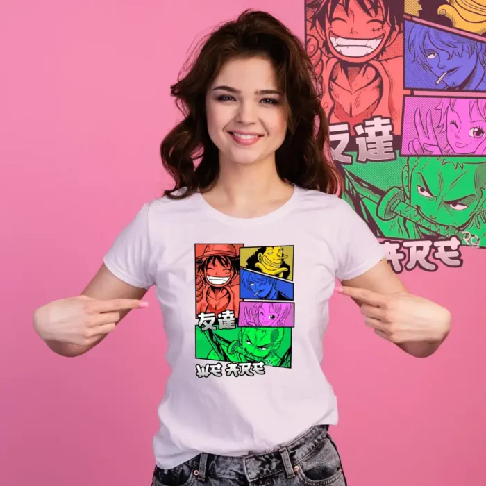 Camiseta One Piece Personajes blanca